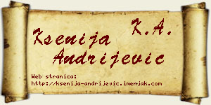 Ksenija Andrijević vizit kartica